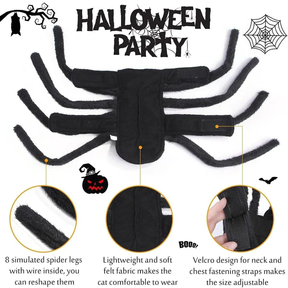 Spider Halloween Pet Costume - L – supplier product photograph 6 of 14