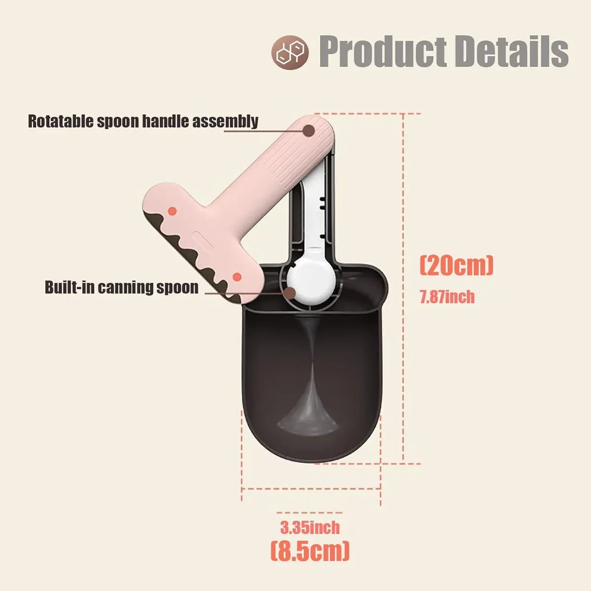Multi-Purpose Pet Food Scoop, Can Spoon & Bag Clip - Pink