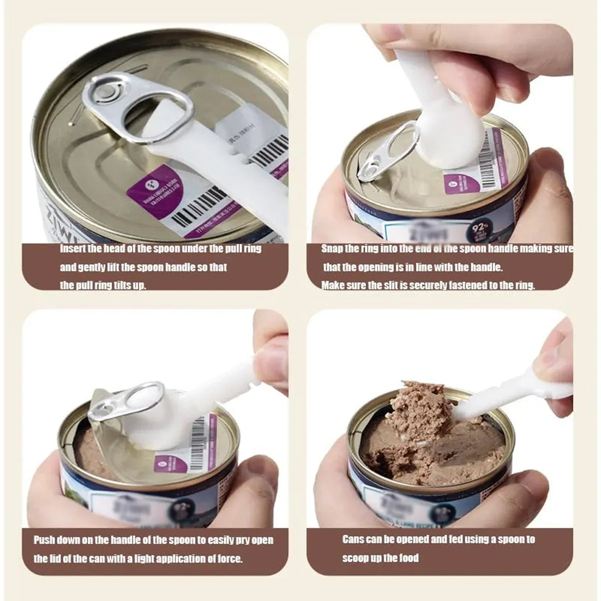 Multi-Purpose Pet Food Scoop, Can Spoon & Bag Clip - Pink