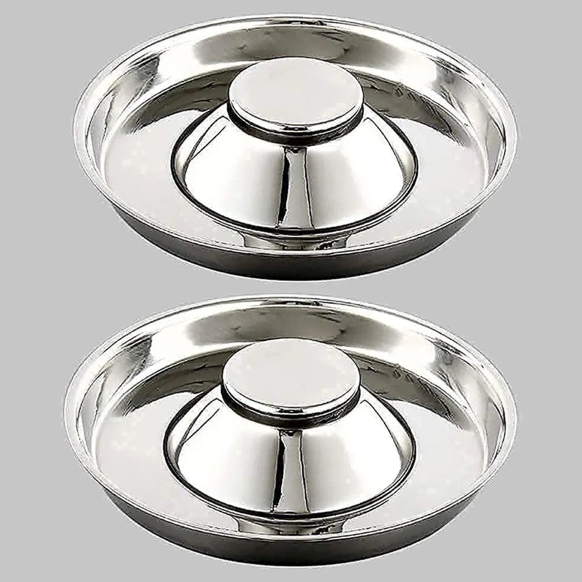 Stainless-Steel Slow-Feed Pet Bowls with Non-Slip Bases, 2-Pack, 30 cm