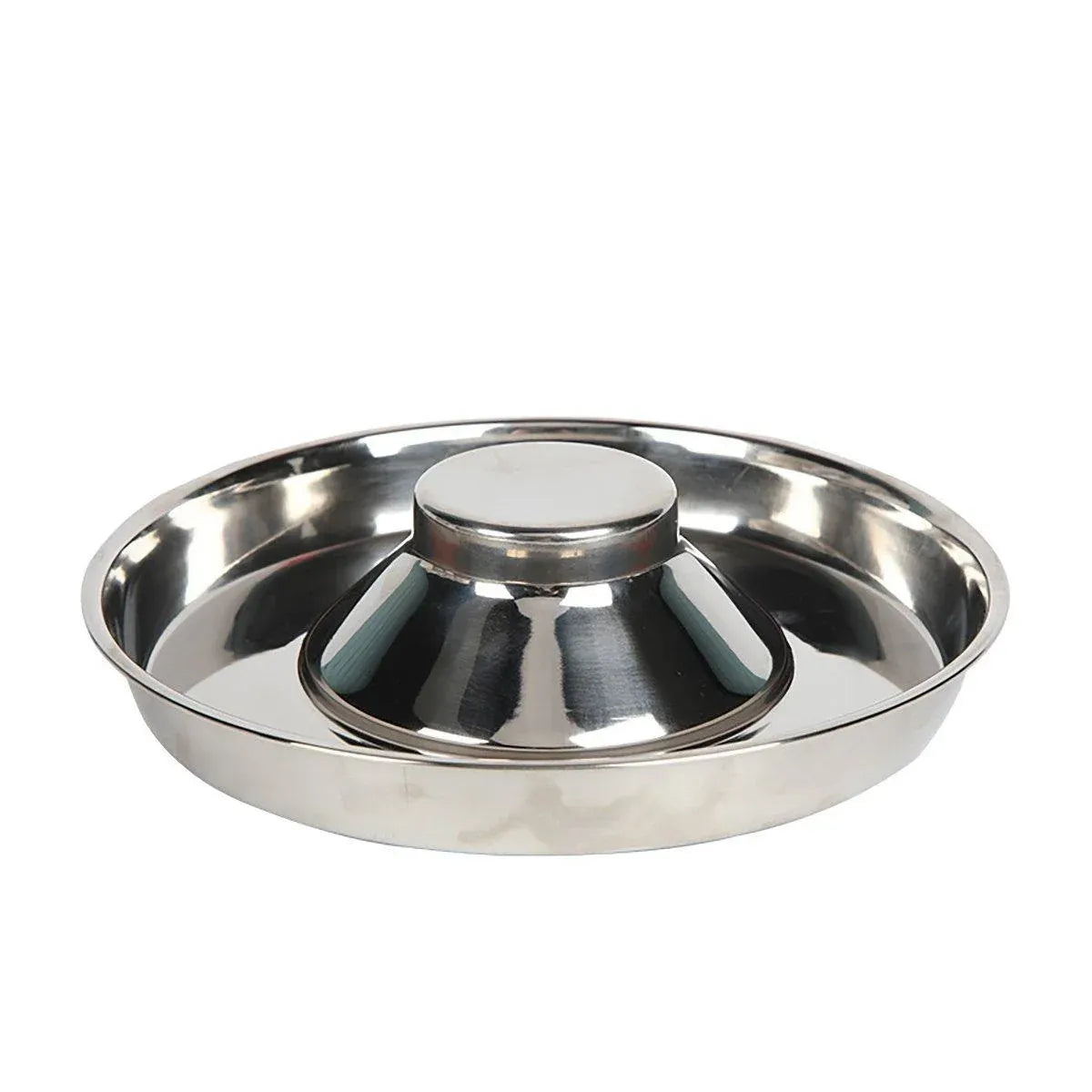 Stainless-Steel Slow-Feed Pet Bowls with Non-Slip Bases, 2-Pack, 30 cm