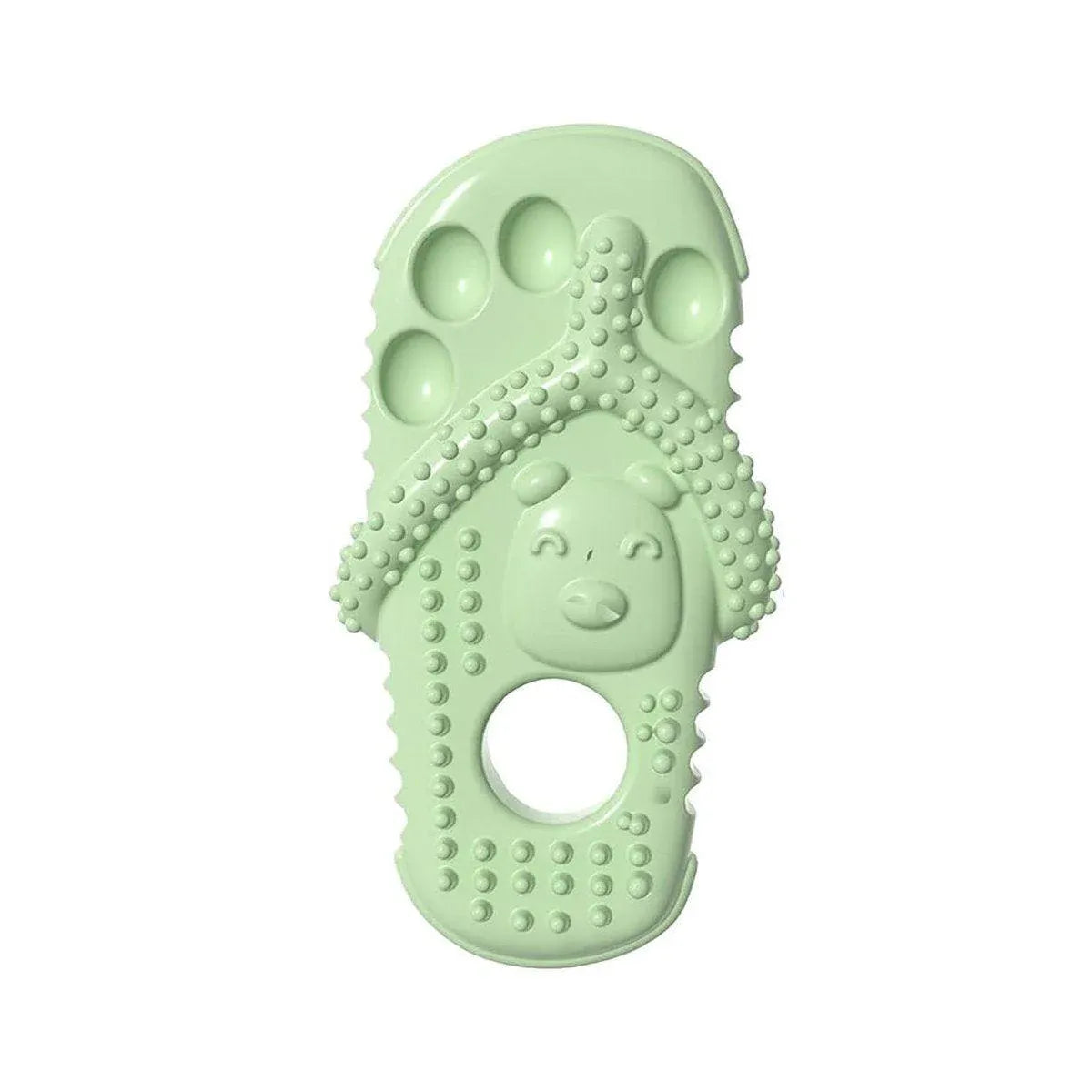 Slipper-Shaped TPR Dog Chew & Play Toy - Green, 12 × 6.2 cm