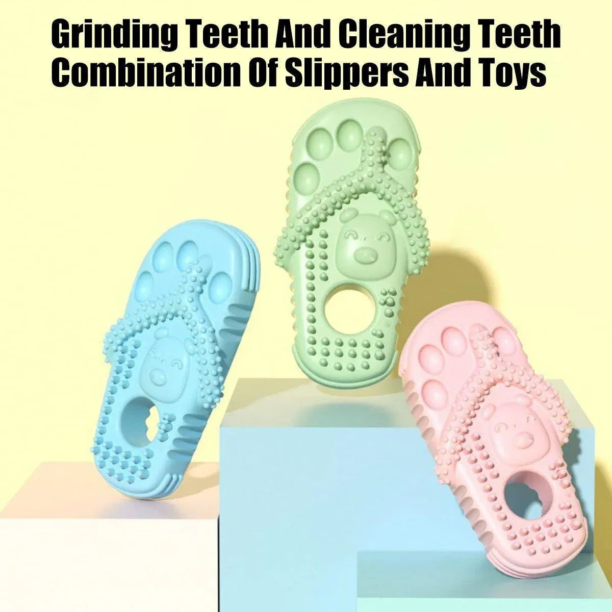 Slipper-Shaped TPR Dog Chew & Play Toy - Green, 12 × 6.2 cm