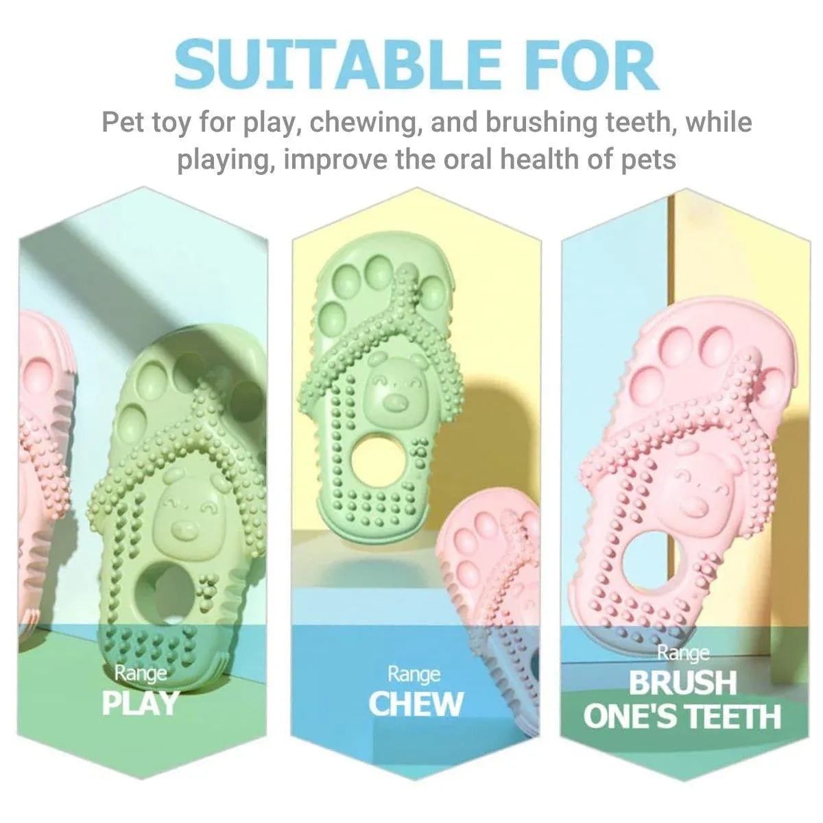 Slipper-Shaped TPR Dog Chew & Play Toy - Green, 12 × 6.2 cm