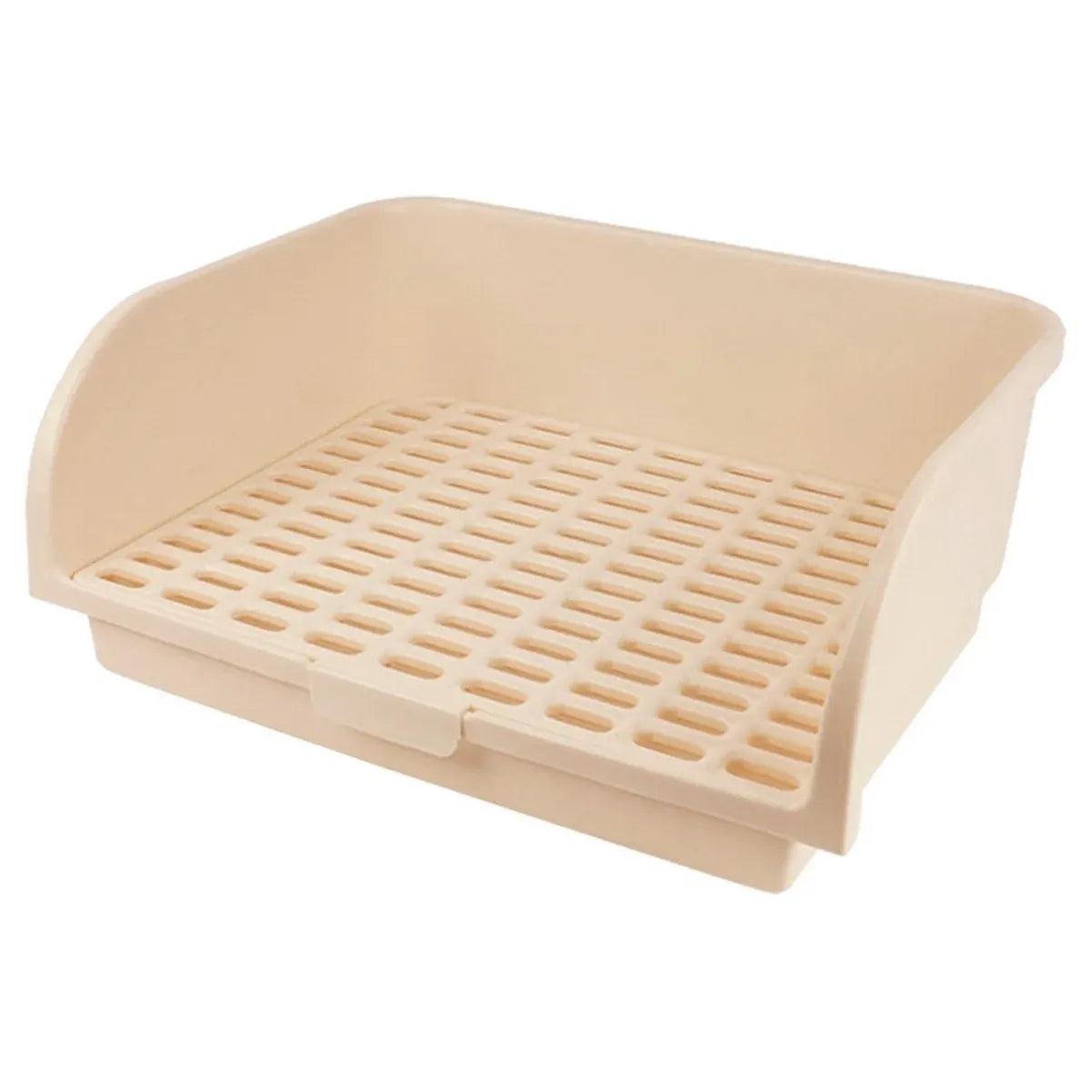 Rabbit & Small Pet Litter Toilet with Removable Mesh - Beige, 43 cm