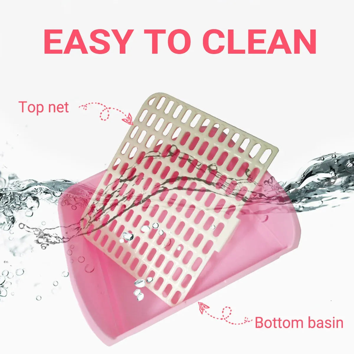 Rabbit & Small Pet Litter Toilet with Removable Mesh - Beige, 43 cm
