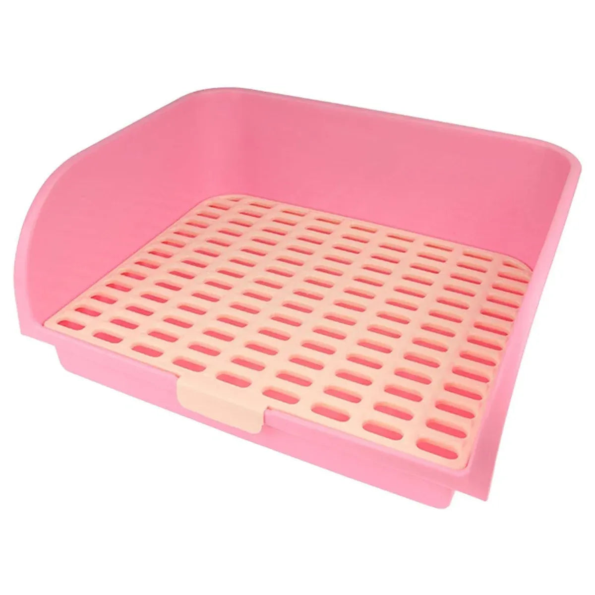 Rabbit & Small Pet Litter Toilet with Removable Mesh - Pink, 43 cm
