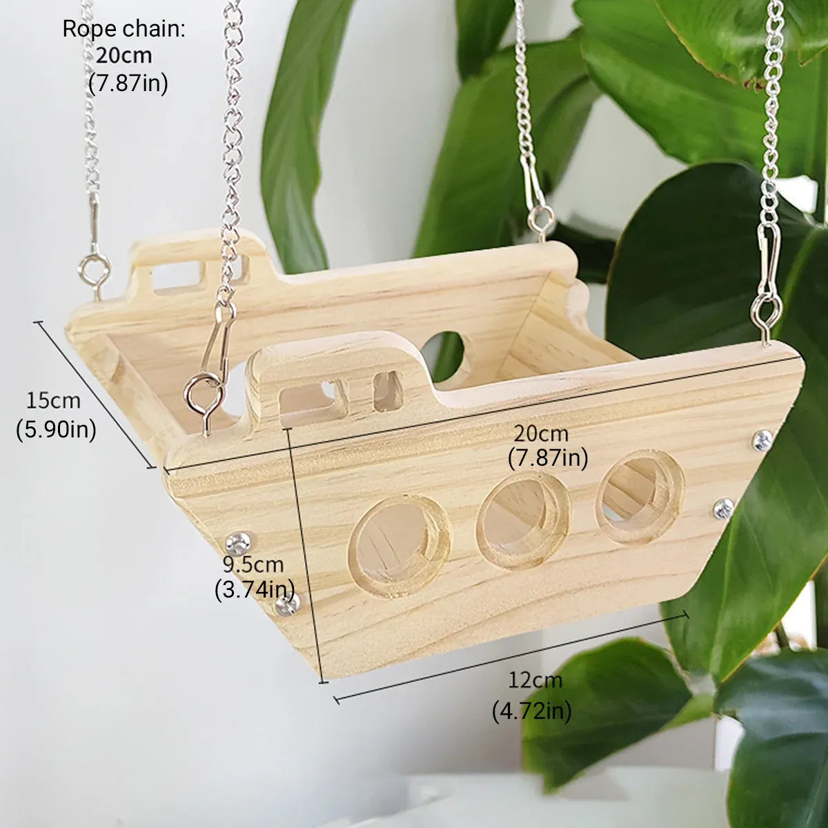 Wooden Cradle Swing Hammock for Small-Pet Cages – product image 3 of 13