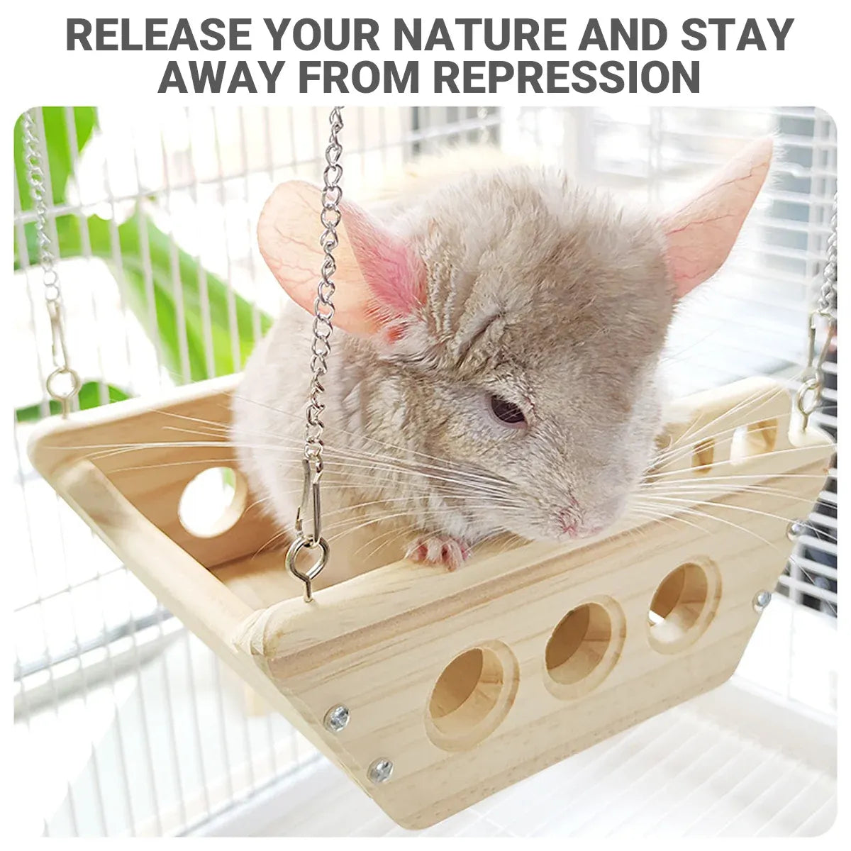 Wooden Cradle Swing Hammock for Small-Pet Cages – product image 5 of 13