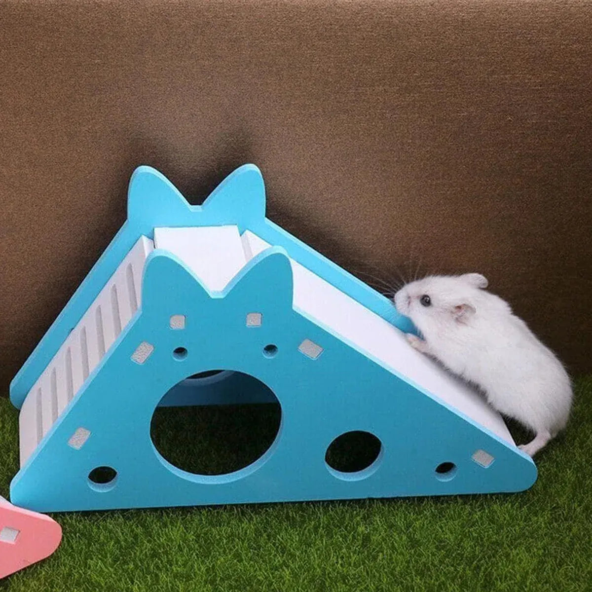 Hamster Hideaway House with Slide - Blue