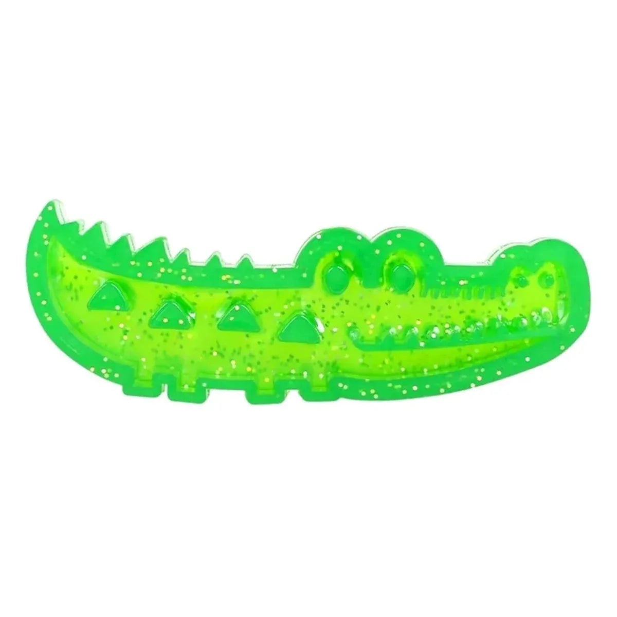 Crocodile-Shaped Dog Treat Puzzle & Chew Toy - Green, 16 cm