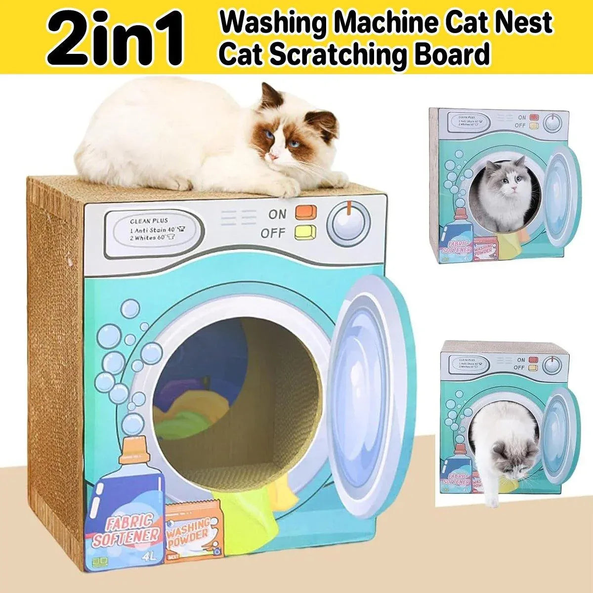Two-Level Cardboard Cat House & Scratcher - 43 × 30 × 44 cm - product photo 1 of 13