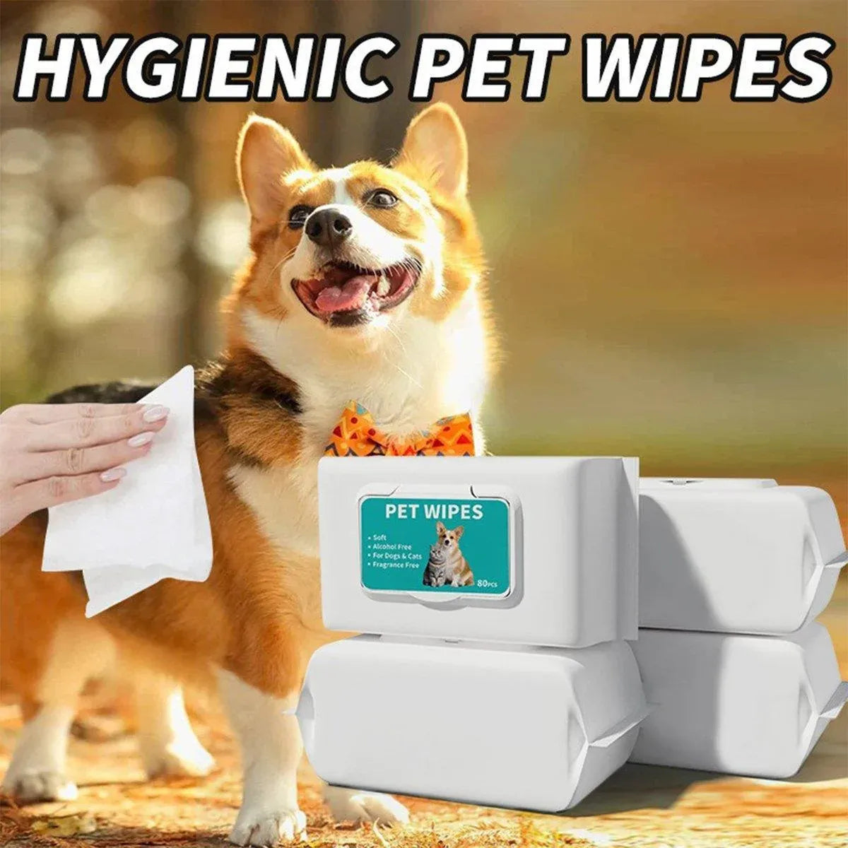 Gentle Pet Ear Cleaning Wipes for Cats & Dogs