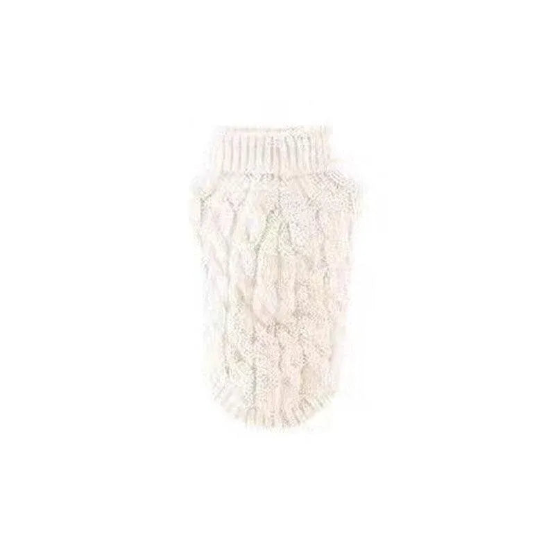 Knitted Dog Sweater - Large, White