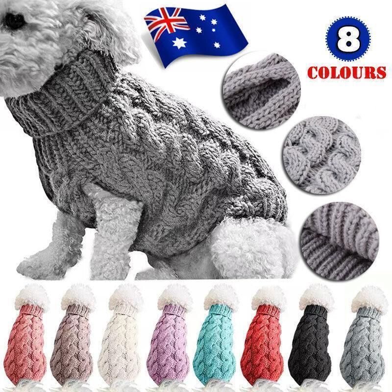 Knitted Dog Sweater - Large, White