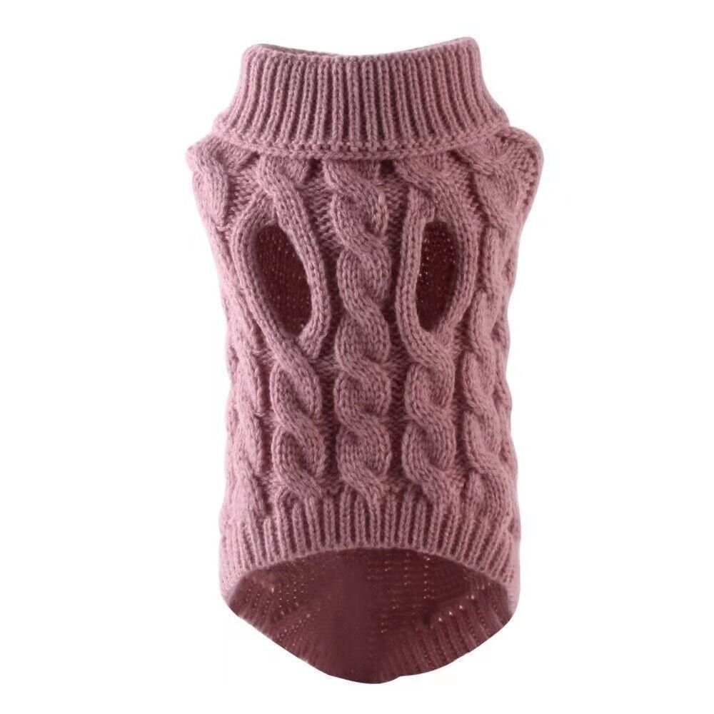 Knitted Dog Winter Sweater - Medium, White