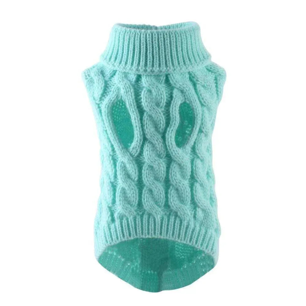 Knitted Winter Dog Jumper - Small, White