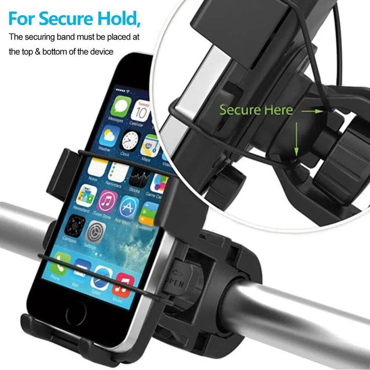 360 Degree Rotation Phone Holder Handlebar Mount for Motorcycle and Bicycle