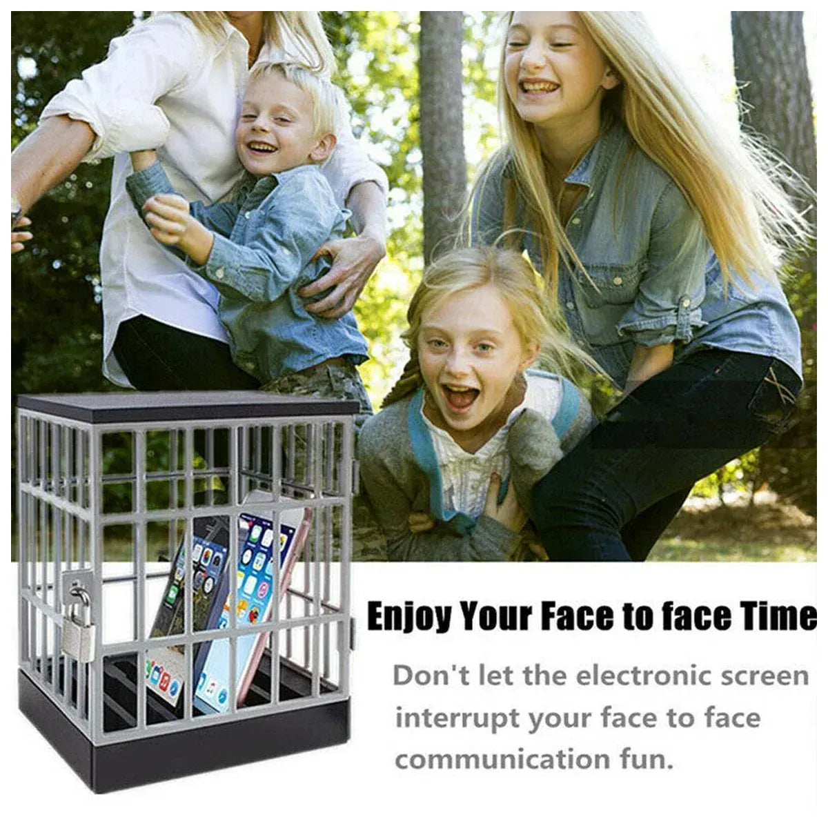 Mobile Phone Jail Lock Up Safe Smartphone Storage Box Prison Cell Locking Cage