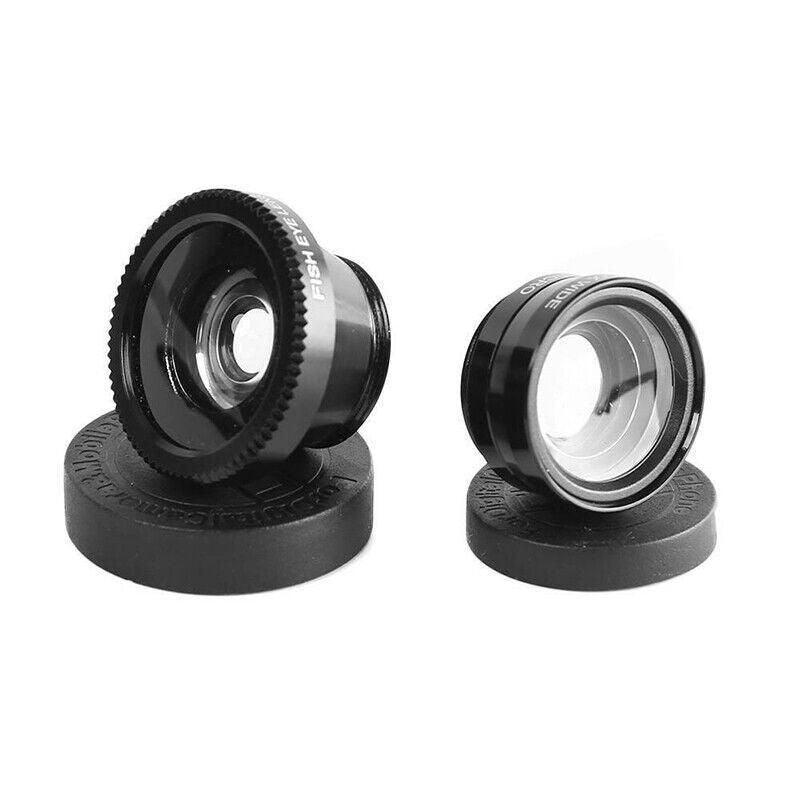 Wide Angle Macro Fisheye Phone Camera Lens Kit For Iphone Samsung Black — product image 2