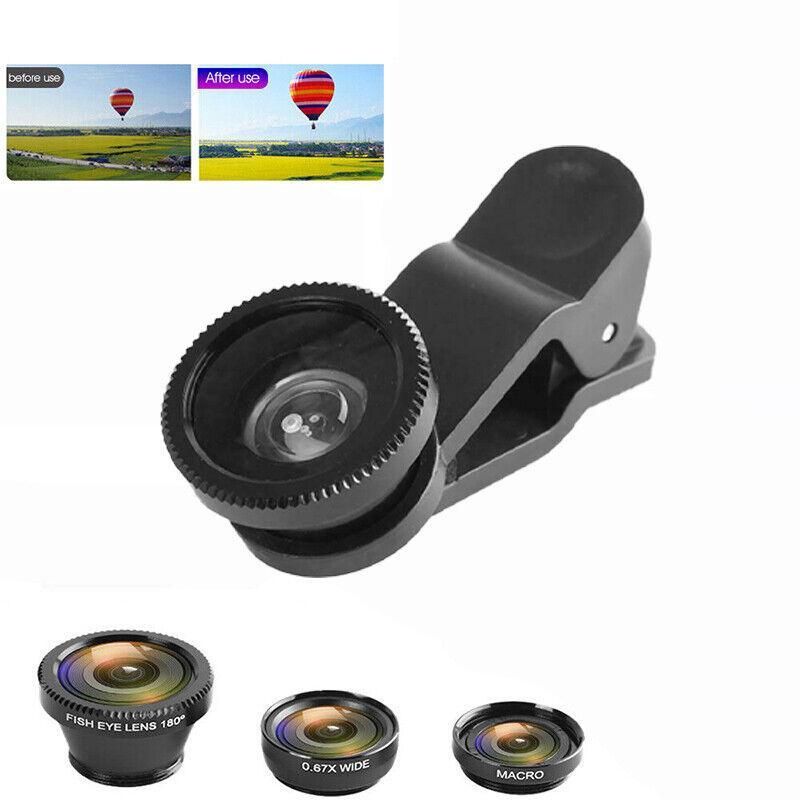 Wide Angle Macro Fisheye Phone Camera Lens Kit For Iphone Samsung Black — product image 5