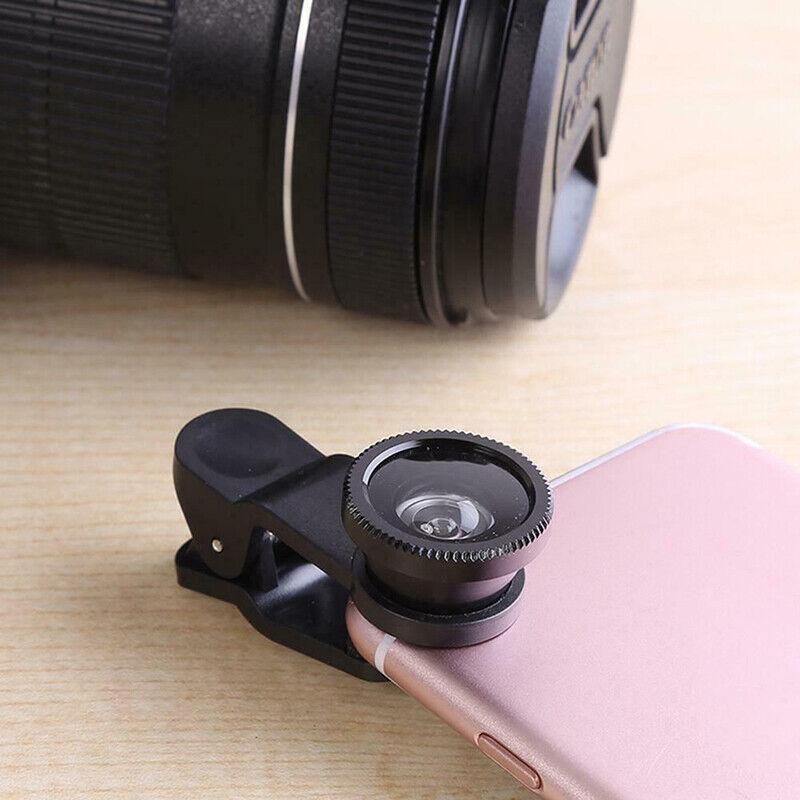 Wide Angle Macro Fisheye Phone Camera Lens Kit For Iphone Samsung Black — product image 6