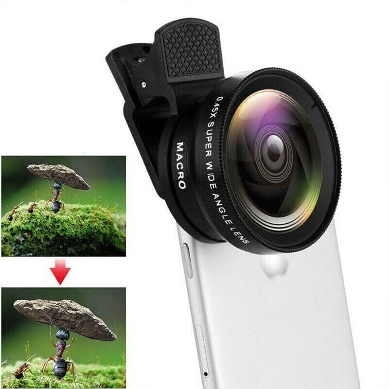 Wide Angle Macro Fisheye Phone Camera Lens Kit For Iphone Samsung Black — product image 7