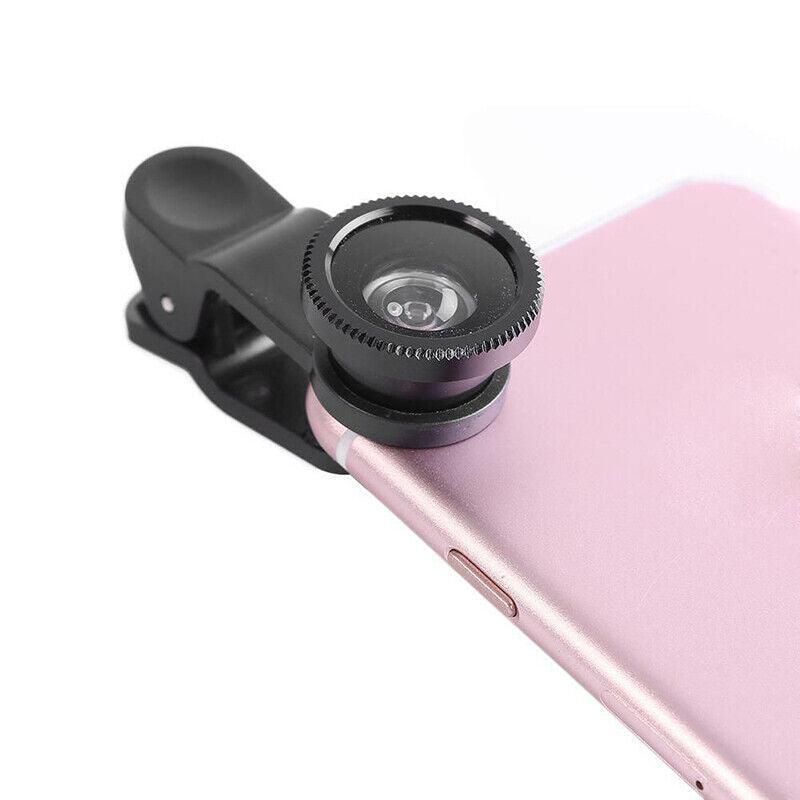Wide Angle Macro Fisheye Phone Camera Lens Kit For Iphone Samsung Black — product image 12