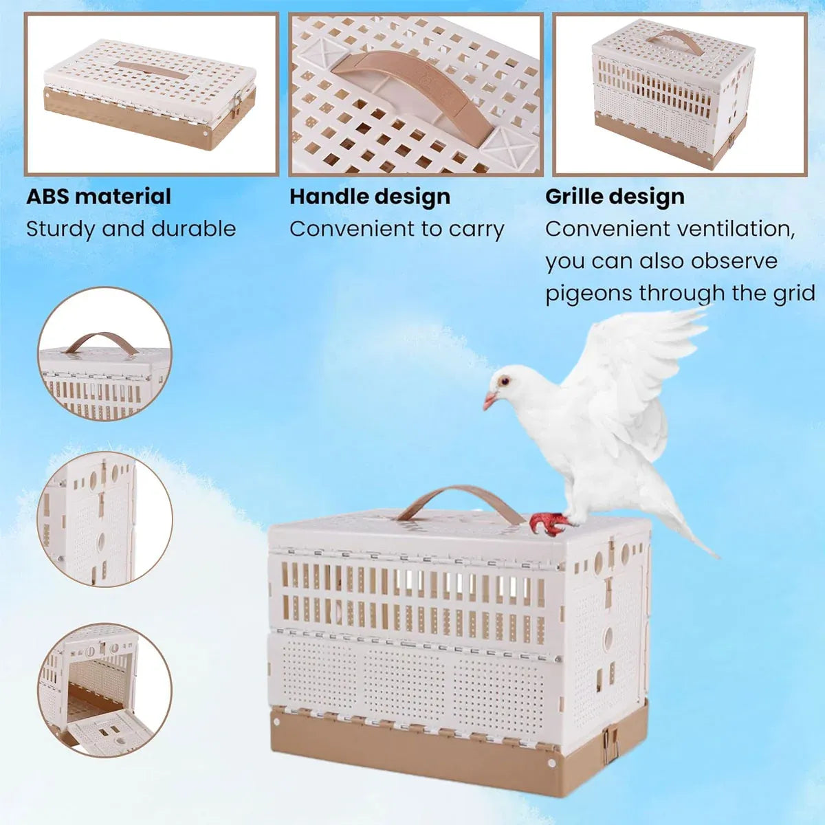 Foldable ABS Plastic Pigeon Training & Transport Crate – 32 × 20 × 22 cm – product image 4 of 13