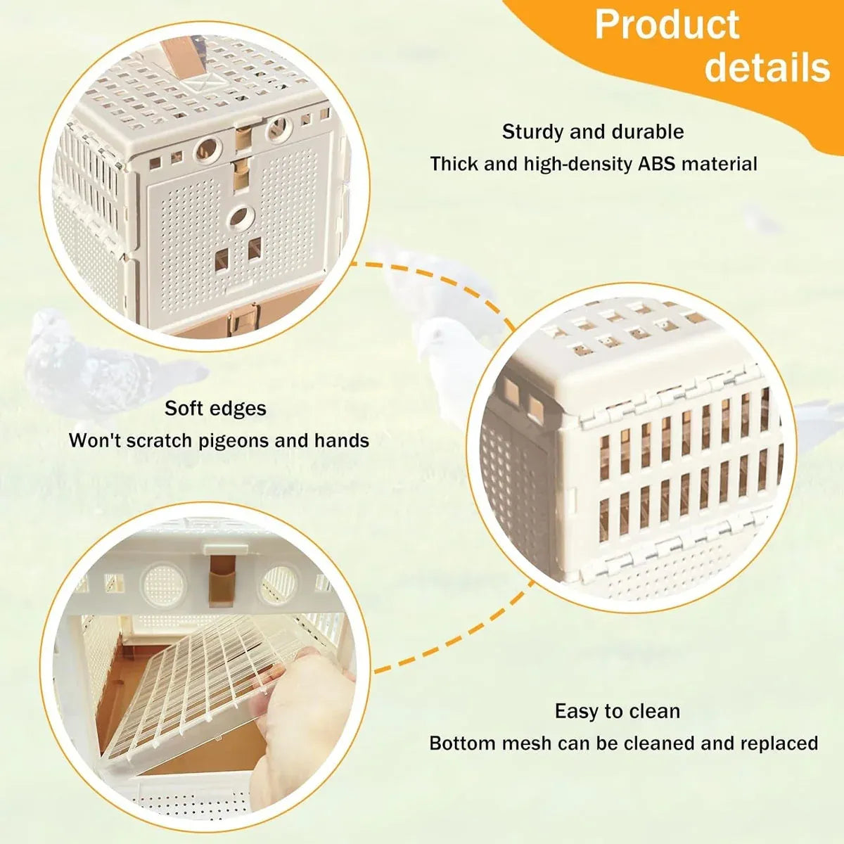 Foldable ABS Plastic Pigeon Training & Transport Crate – 32 × 20 × 22 cm – product image 5 of 13