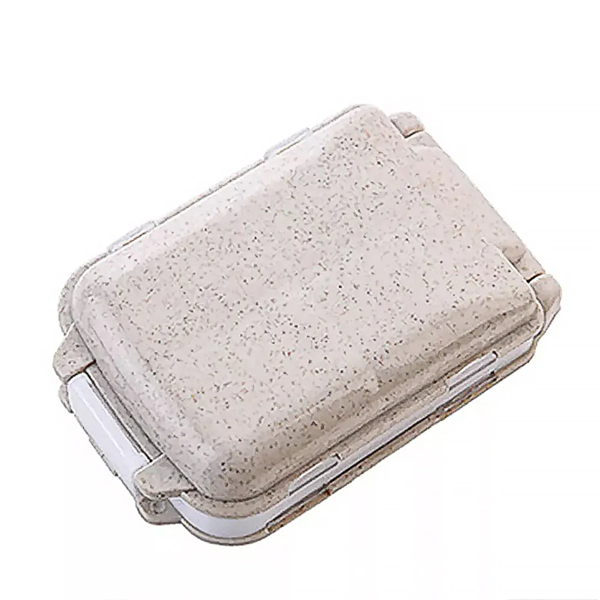 8-Compartment Folding Travel Pill Organiser – Beige