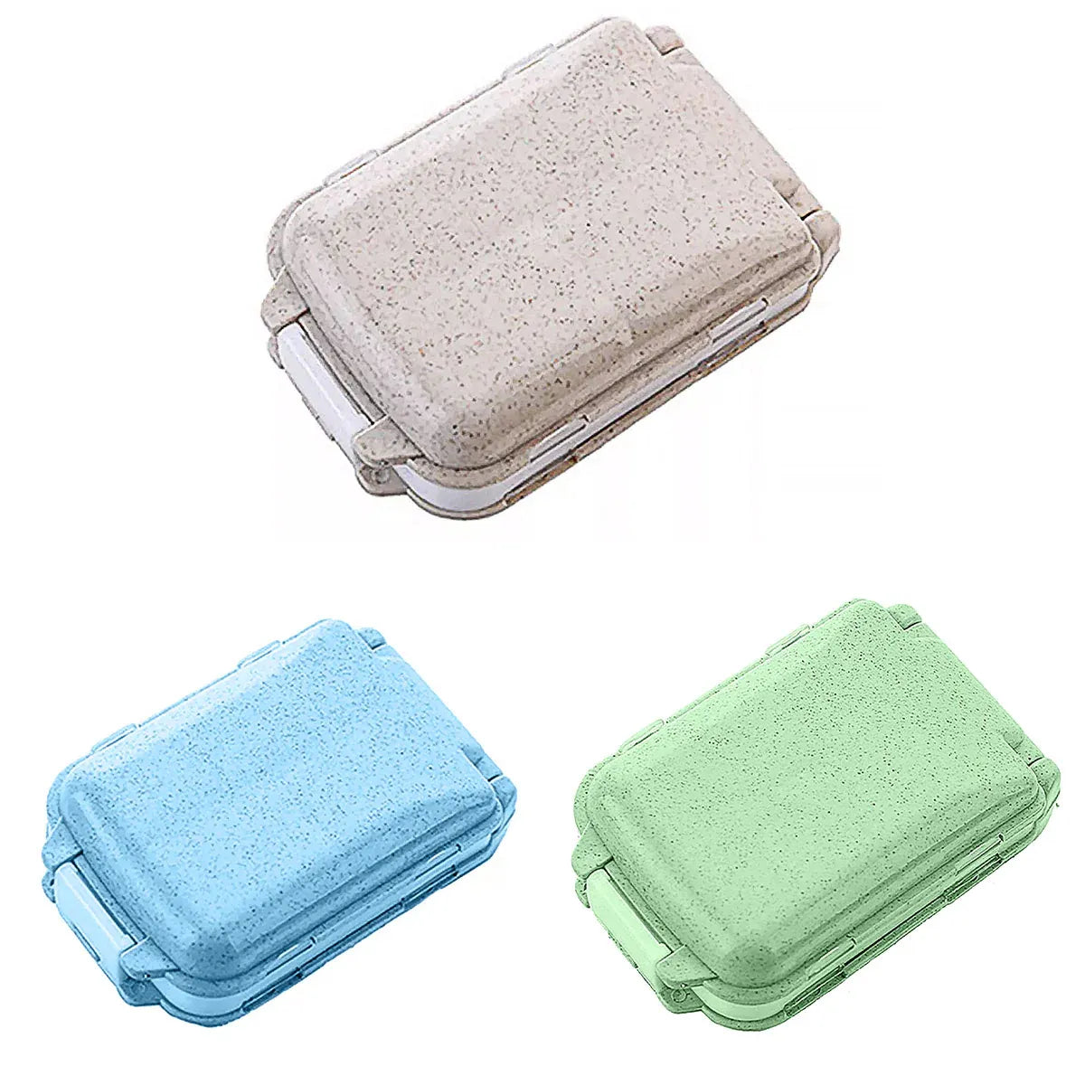 8-Compartment Folding Travel Pill Organiser – Green
