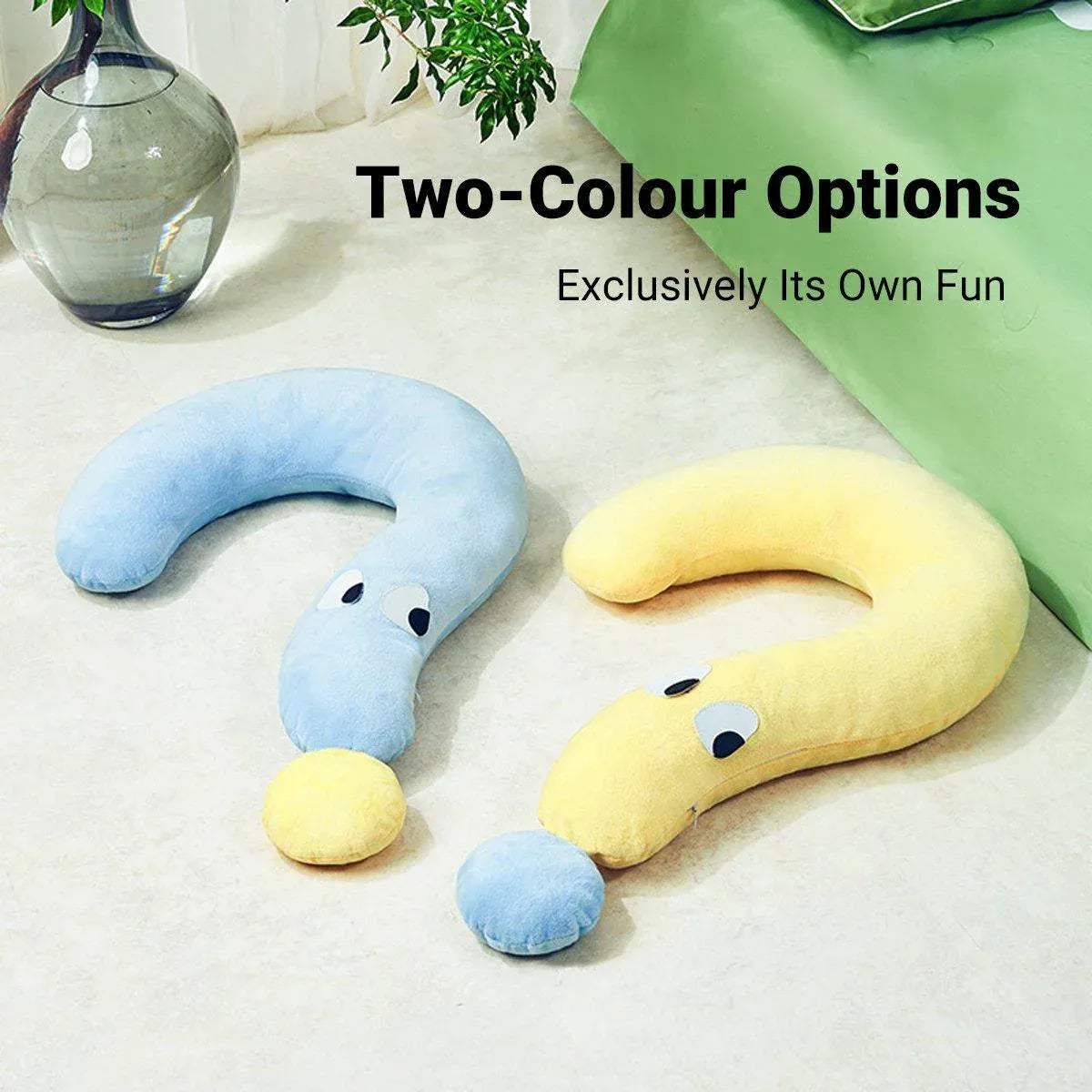 Curved Plush Dog & Cat Cuddle Pillow - Yellow, 62 × 39 cm