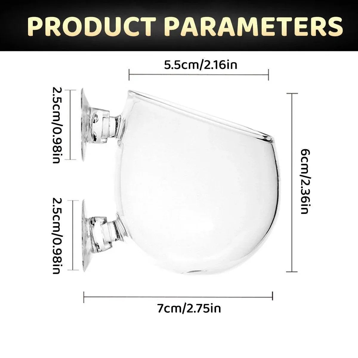 Glass Aquarium Plant Holders with Suction Cups, 2-Pack