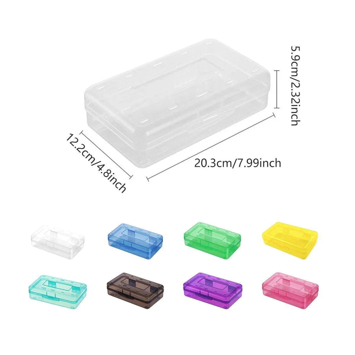 Large Capacity Transparent Plastic Pencil Case Multifunctional Student Art Box - Purple