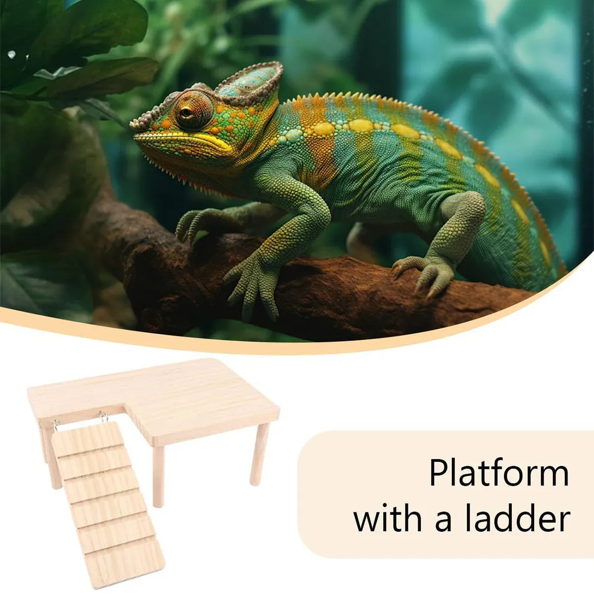 Wooden Hamster Platform with Ladder, L-Shaped, 32 × 23 × 13.5 cm