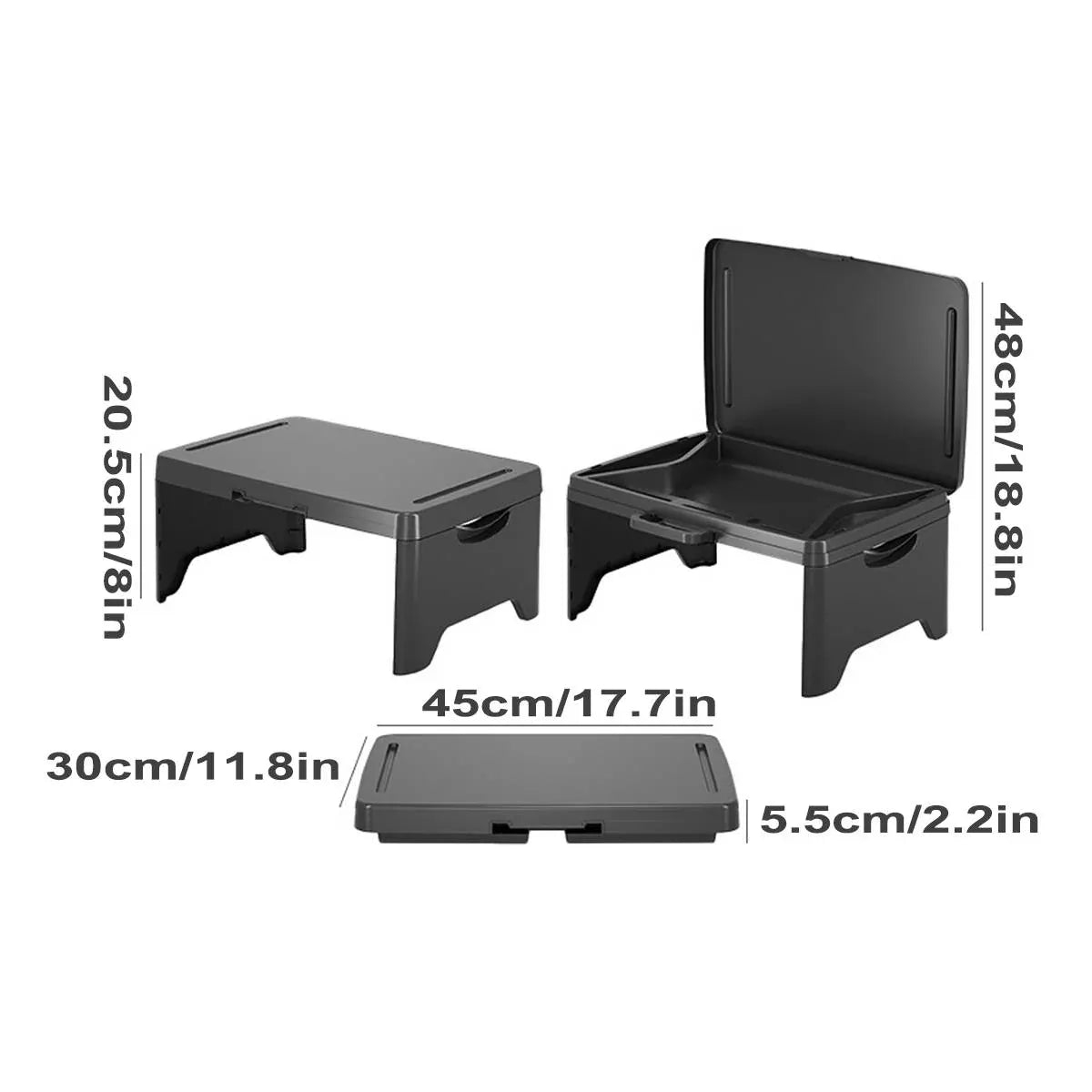 Portable Multifunctional Folding Table Lap Desk Lightweight Home Bedroom Use - Black
