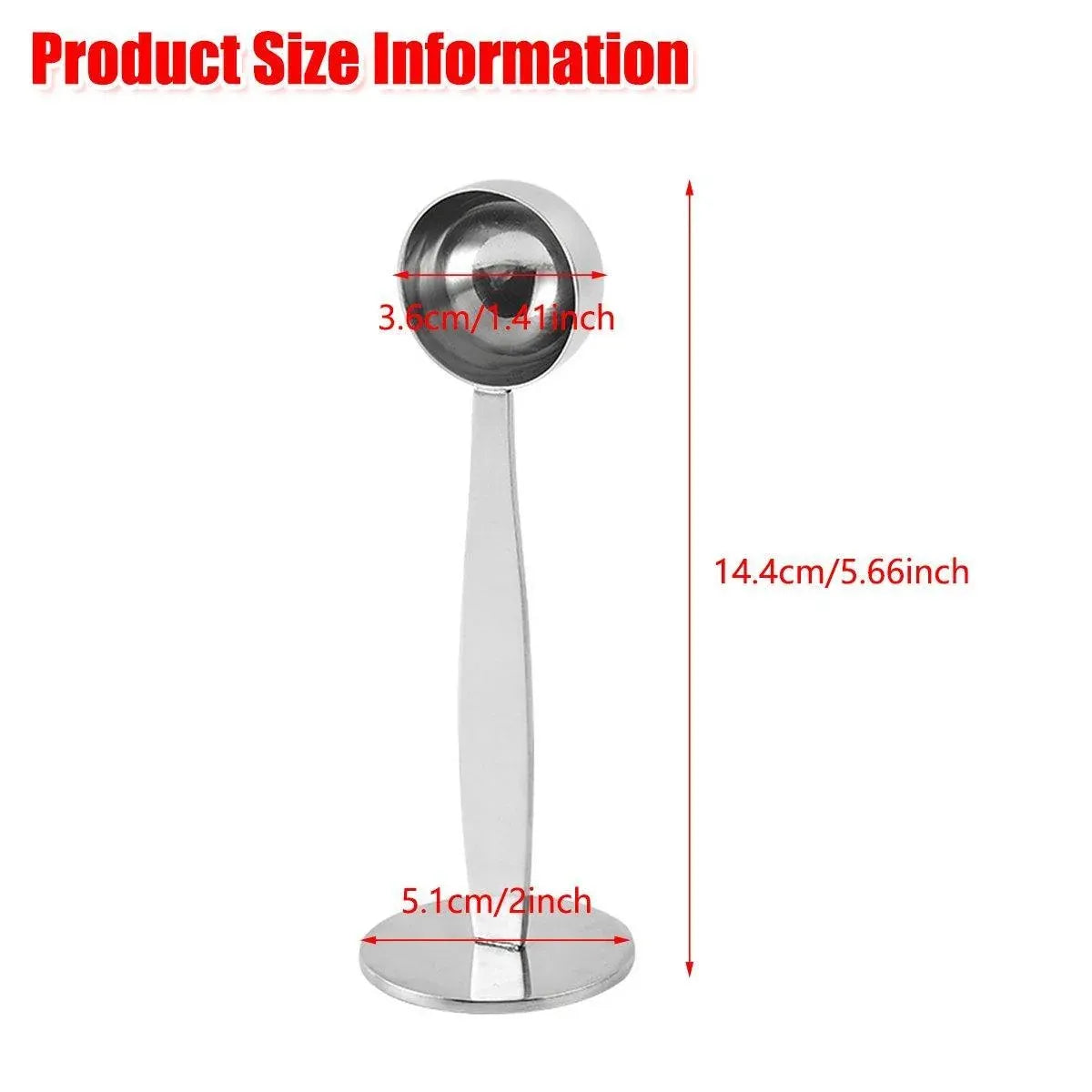 15 mL Stainless Steel Coffee Measuring Scoop and Tamper
