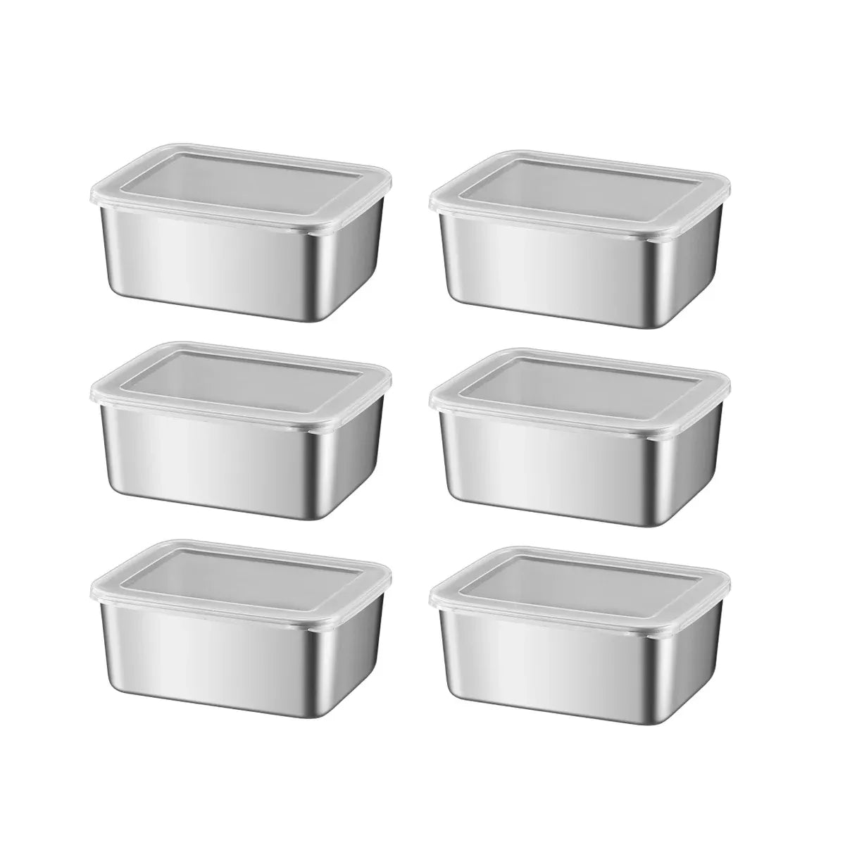 6pcs Stainless Steel Food Container Set Sealed Lid Fruit Vegetable Storage Box — product photo 2