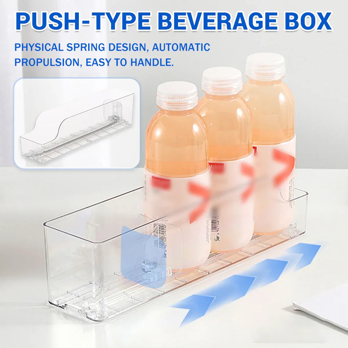 Fridge Drink Organizer Auto Push Forward Dispenser Adjustable for Cans Bottles — product image 15