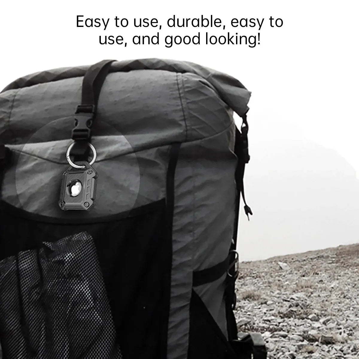 Waterproof Apple AirTag Protective Case TPU Cover Air Tag Tracker Loop Holder - White — product photo 4
