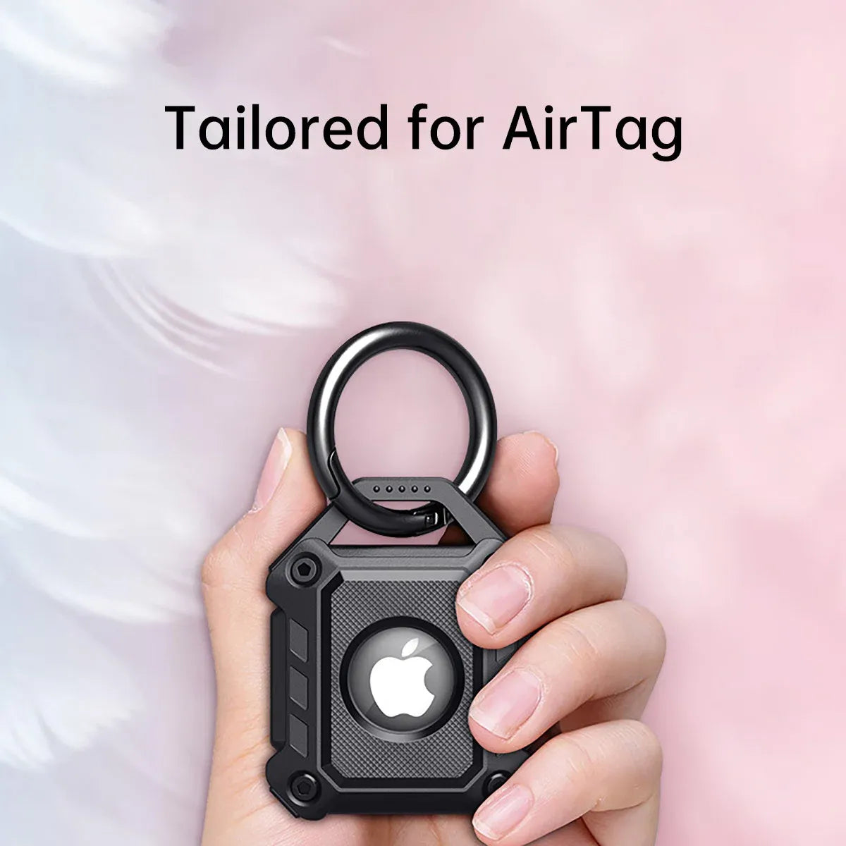 Waterproof Apple AirTag Protective Case TPU Cover Air Tag Tracker Loop Holder - Yellow
