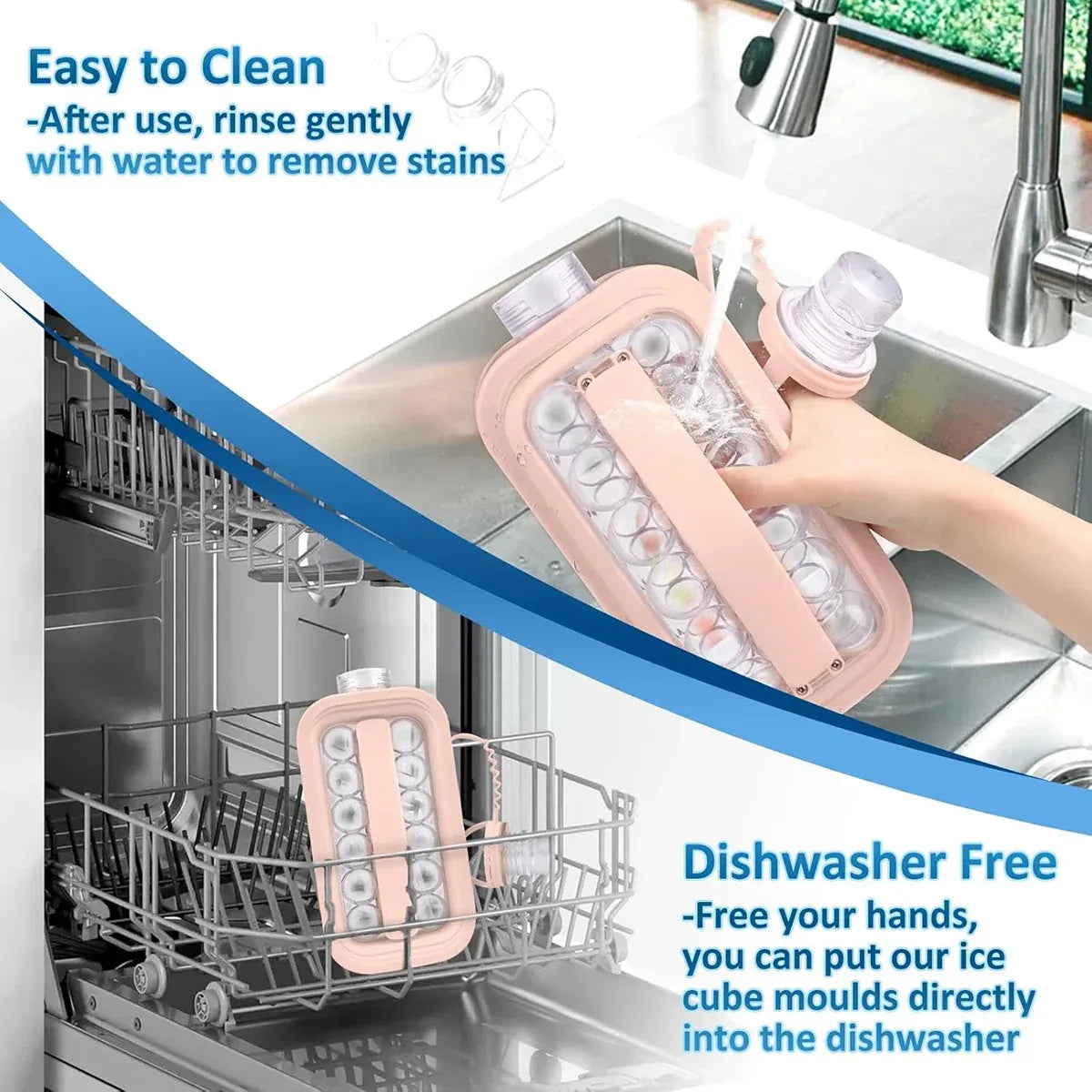 Foldable Ice Cube Tray Mold Easy Release Reusable Travel Kitchen Freezer Tool — product image 5