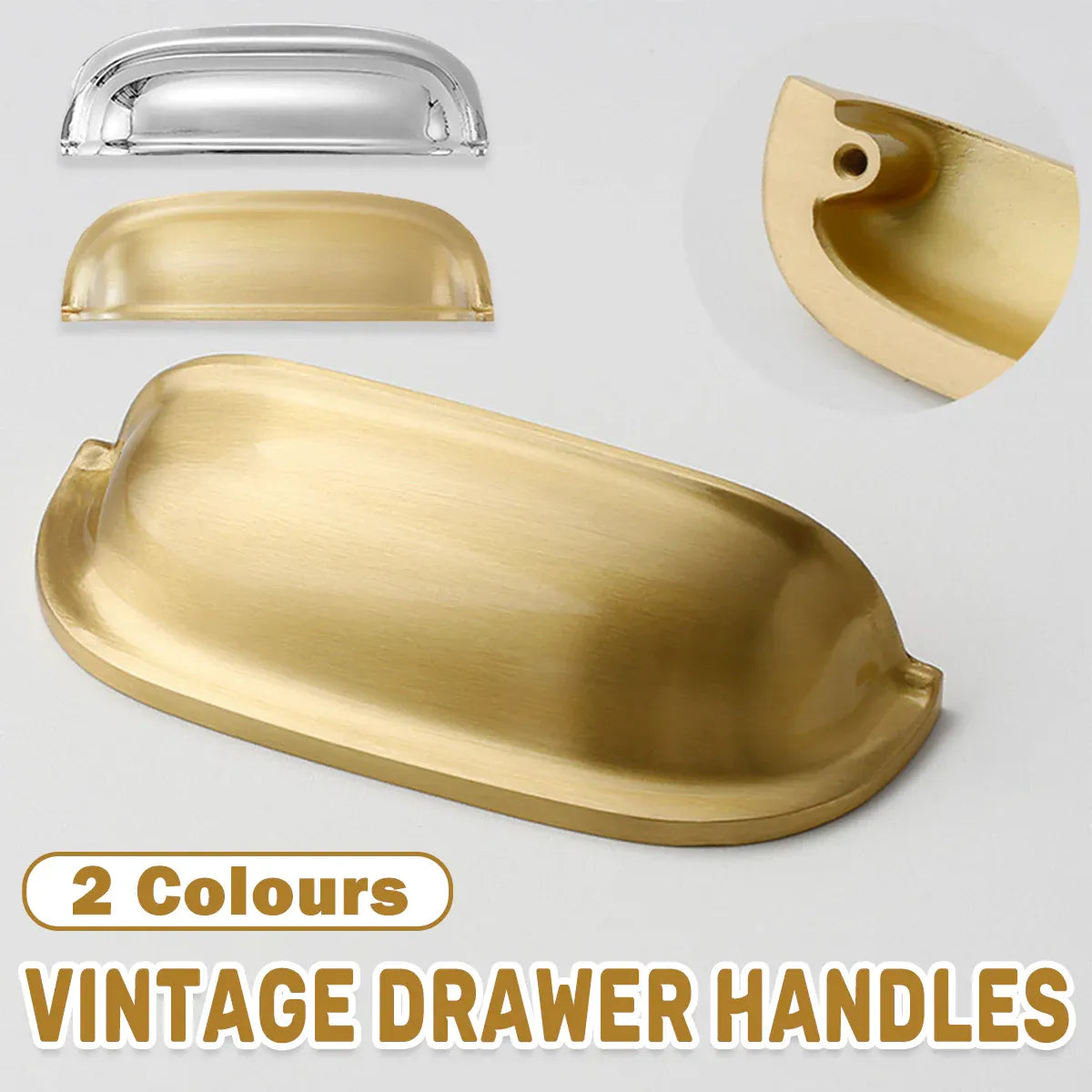 Vintage Cup Drawer Pull – Silver, 76 mm Fixing Centres — product image 2 of 15