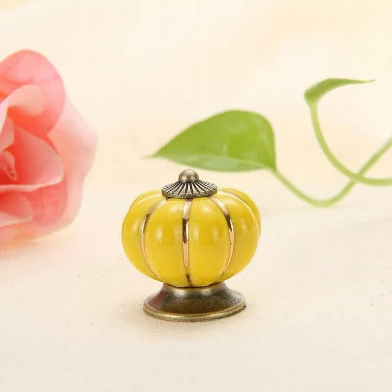 Vintage Pumpkin Ceramic Cabinet Drawer Knob – Orange — product image 8 of 13