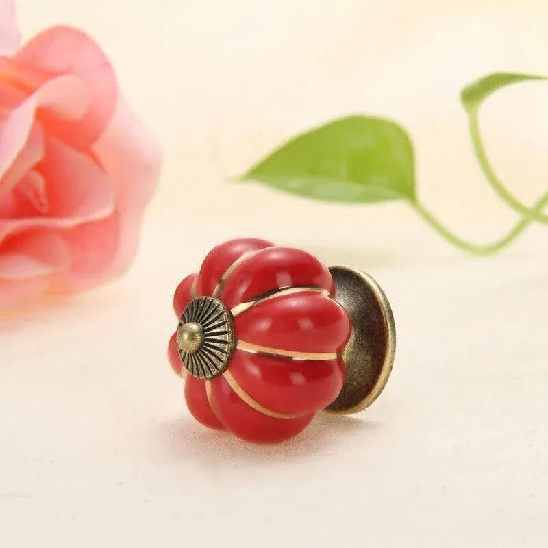 Vintage Pumpkin Ceramic Cabinet Drawer Knob – Orange — product image 11 of 13