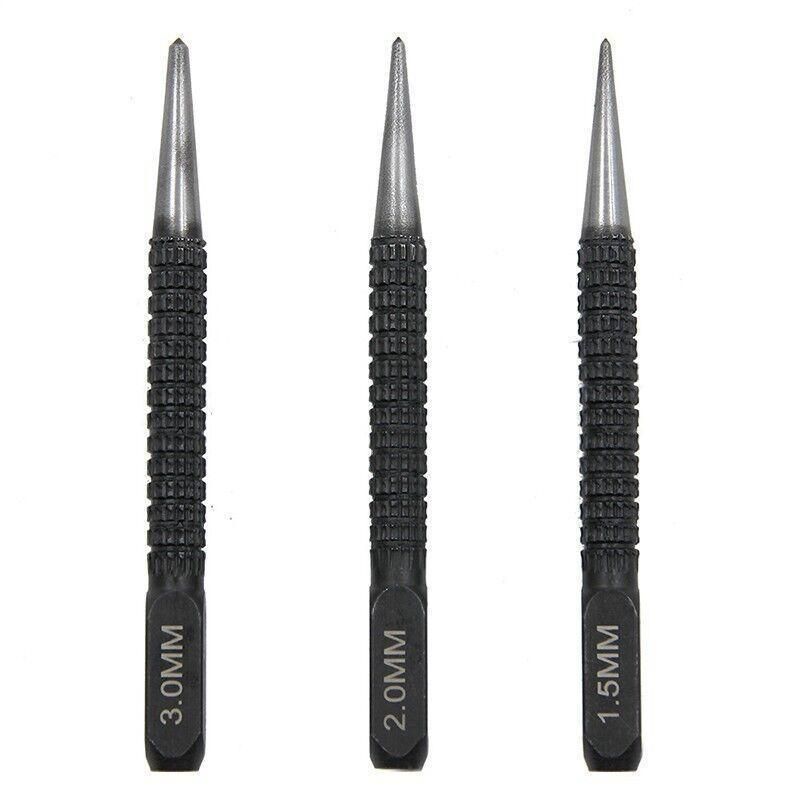 Nail Centre Punch Set 3PCS Round Head Wood Metal Super Impact Resistance — product photo 2