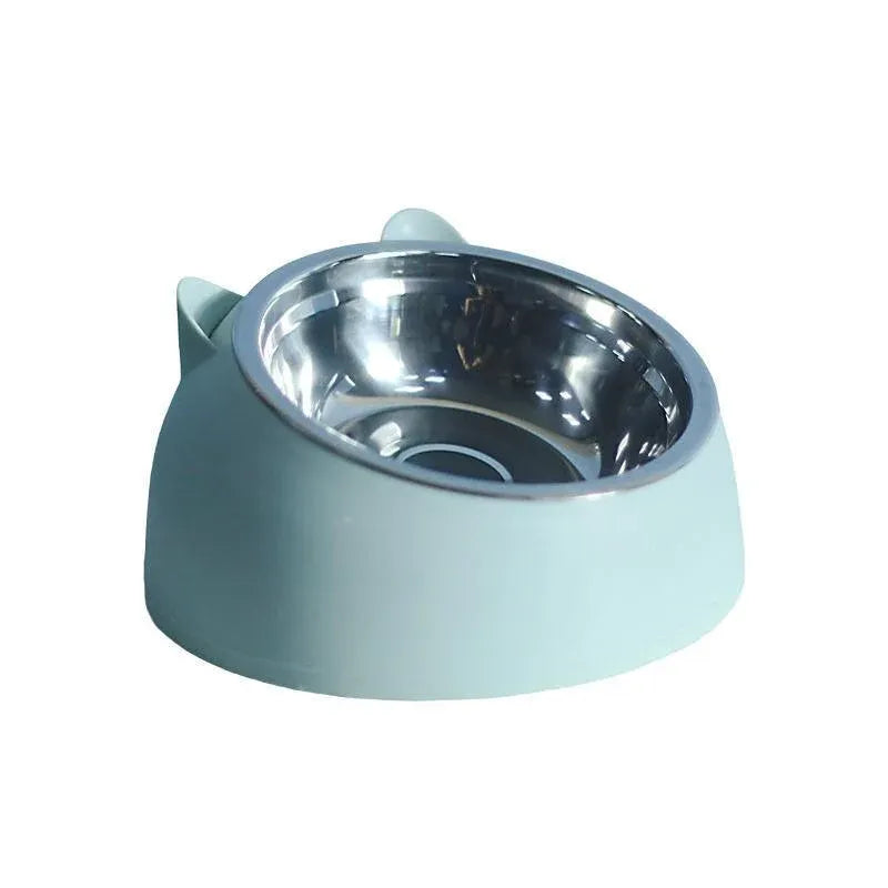 Raised Tilted Stainless Steel Pet Feeding Bowl - Matcha Green