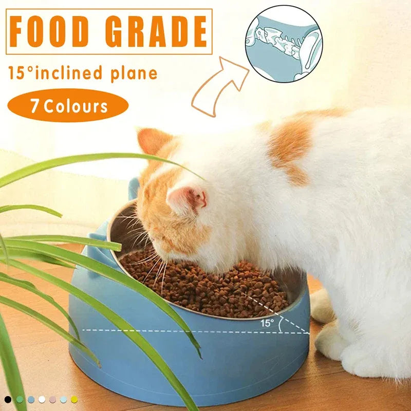 Raised Tilted Stainless Steel Pet Feeding Bowl - Matcha Green