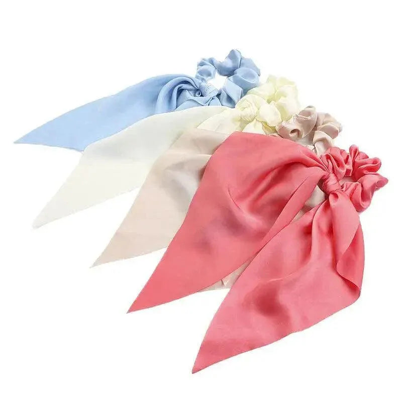 Chiffon Ponytail Scarf Bow Elastic Hair Rope Tie Scrunchies Ribbon Hair Bands - 10